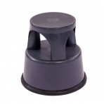 Heavy Duty Grey Plastic Rolling Kick Step Stool Non Slip - 150kg Capacity