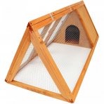 Wooden Outdoor Triangle Rabbit Guinea Pig Pet Hutch Run Cage